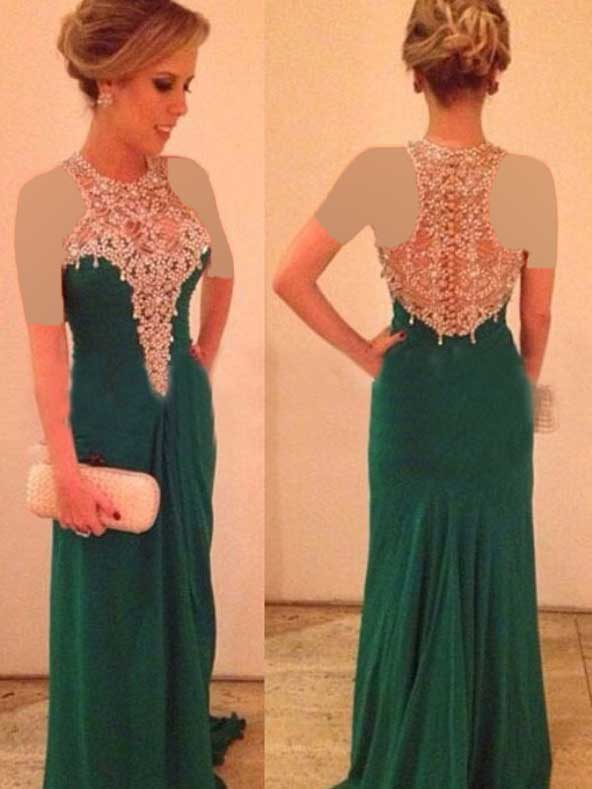 لباس شب مروارید دوزی شده با طراحی زیبا