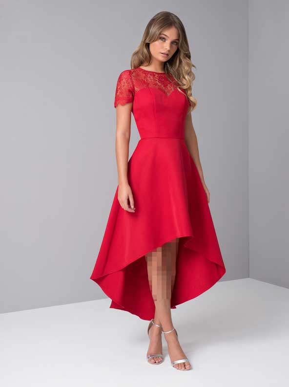 مدل لباس گیپور قرمز رنگ مخصوص مهمانی 