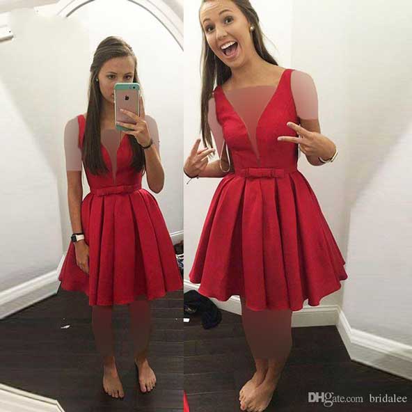 مدل لباس مجلسی کوتاه قرمز رنگ ۱۴۰۱