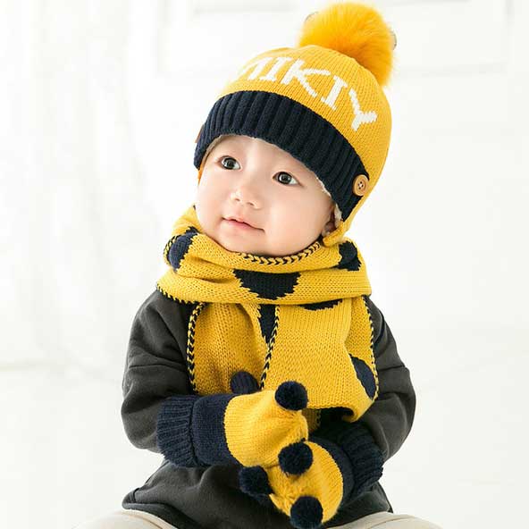 مدل جدید شال و کلاه زمستانی پسر بچه