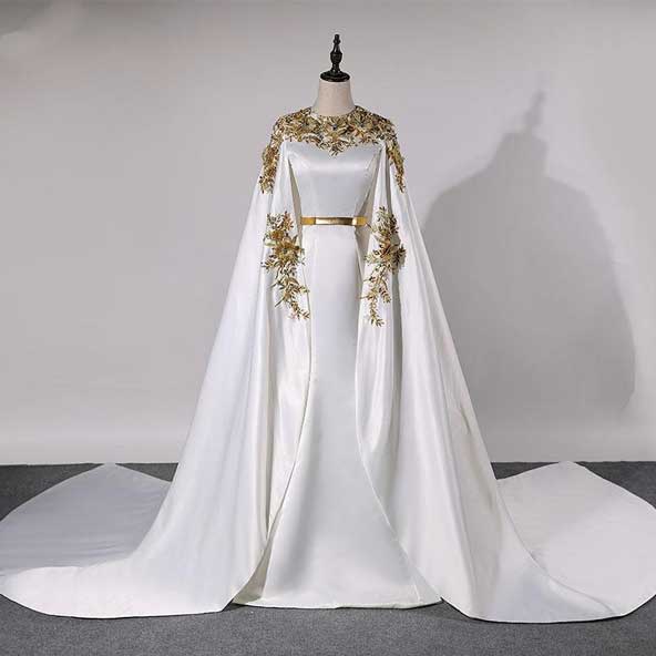 مدل لباس مجلسی ۱۴۰۳ پوشیده با پارچه ساتن