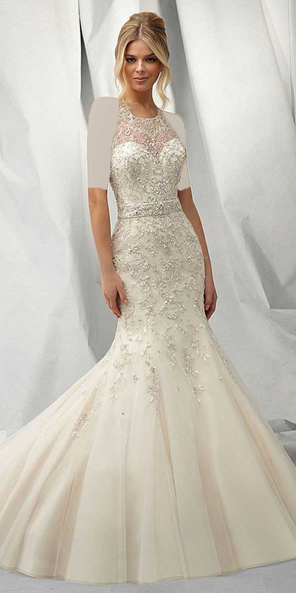 لباس عروس کار شده مدل ماهی ۱۴۰۰