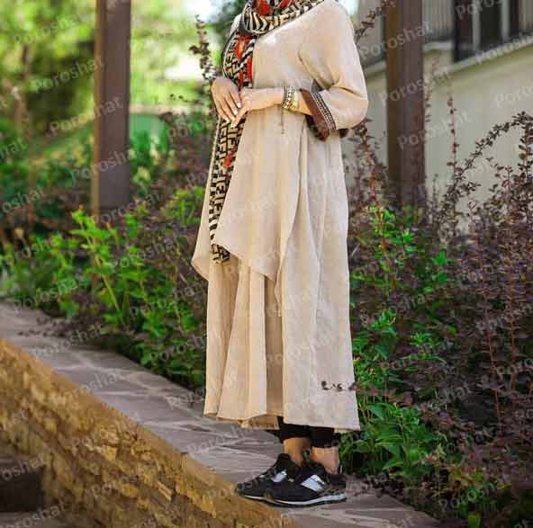 مانتو دامنی دخترانه تابستانه ۱۴۰۳ خنک با پارچه وال و طراحی جذاب