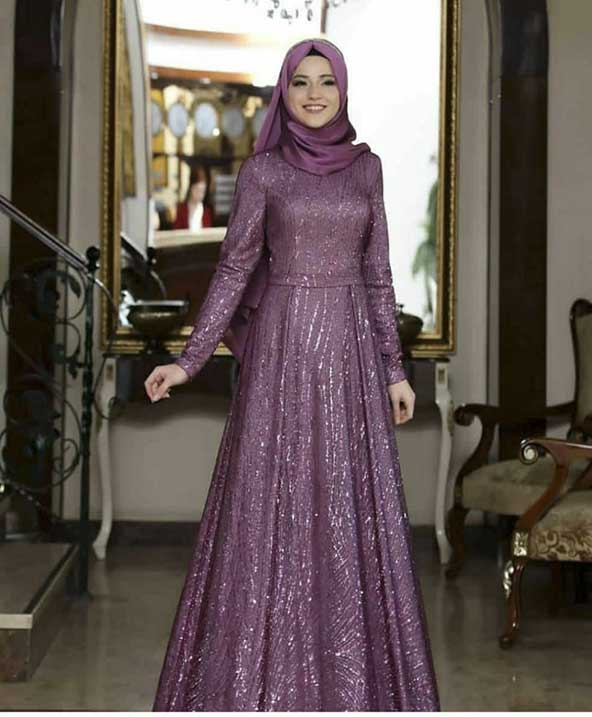 جدیدترین لباس پولکی با حجاب مجلسی برای مراسم