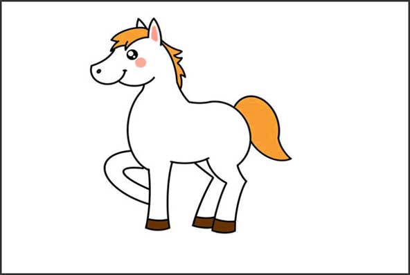 تصویر نقاشی اسب بسیار ساده کودکانه
