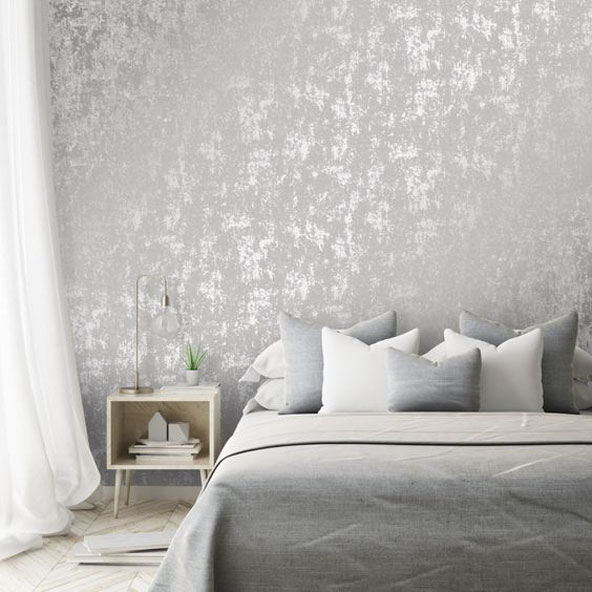 مدل کاغذ دیواری ساده برای اتاق خواب سفید رنگ