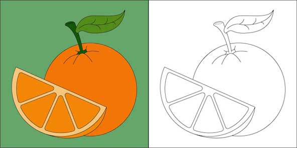 عکس نقاشی میوه پرتقال بچه گانه