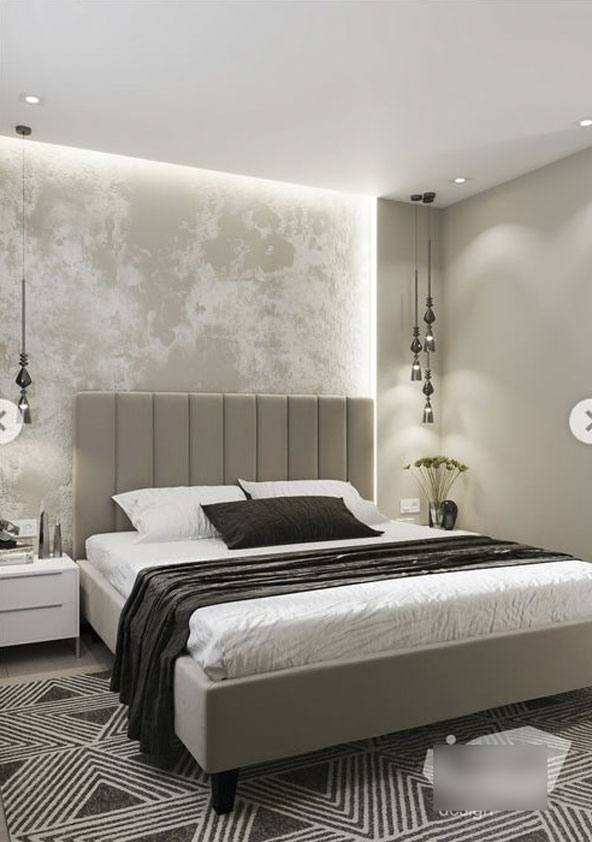 طرح کاغذ دیواری سفید کرم مناسب برای اتاقی با تم رنگی روشن