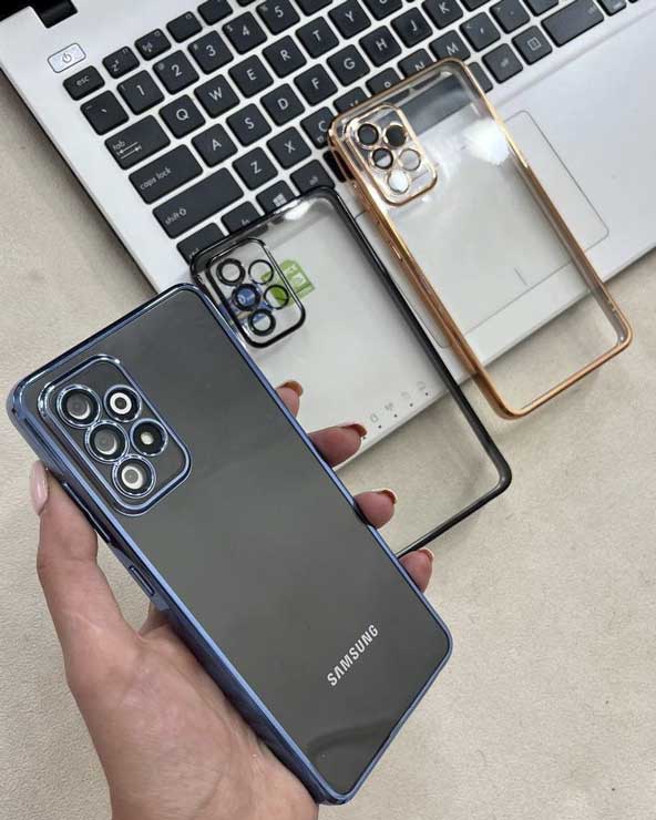 کیس موبایل شیشه ای دور رنگ دار مدل الکتروپلیتینگ