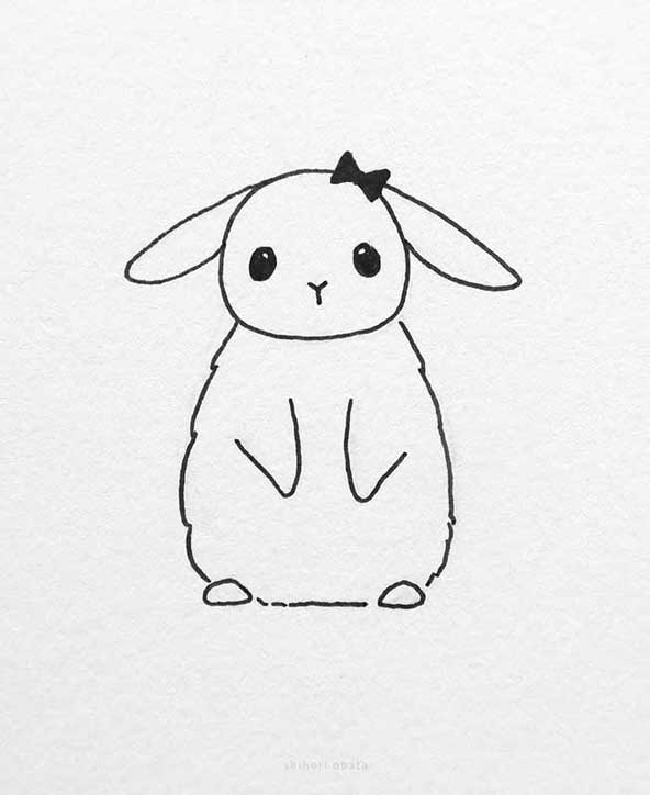 نقاشی ناز و گوگولی خرگوش برای دختر بچه ها