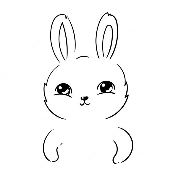 نقاشی چهره خرگوش بهمراه دستهاش