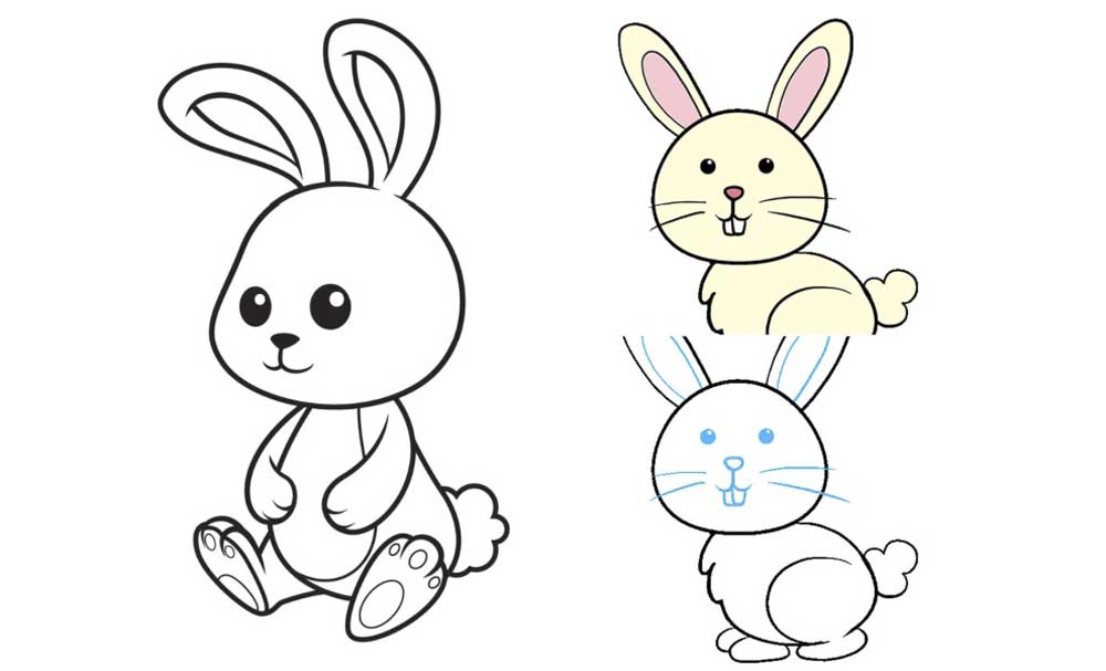 نقاشی خرگوش کودکانه