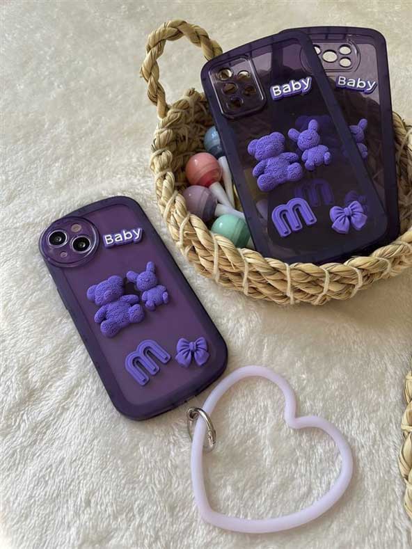 قاب کیوت و ناز Purple Baby با بند قلبی و قیمت خرید مناسب