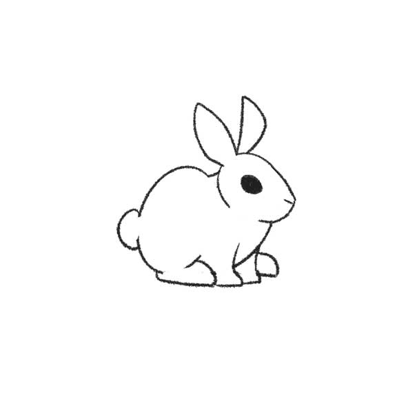 نقاشی راحت کودکانه خرگوش با رسم چند خط